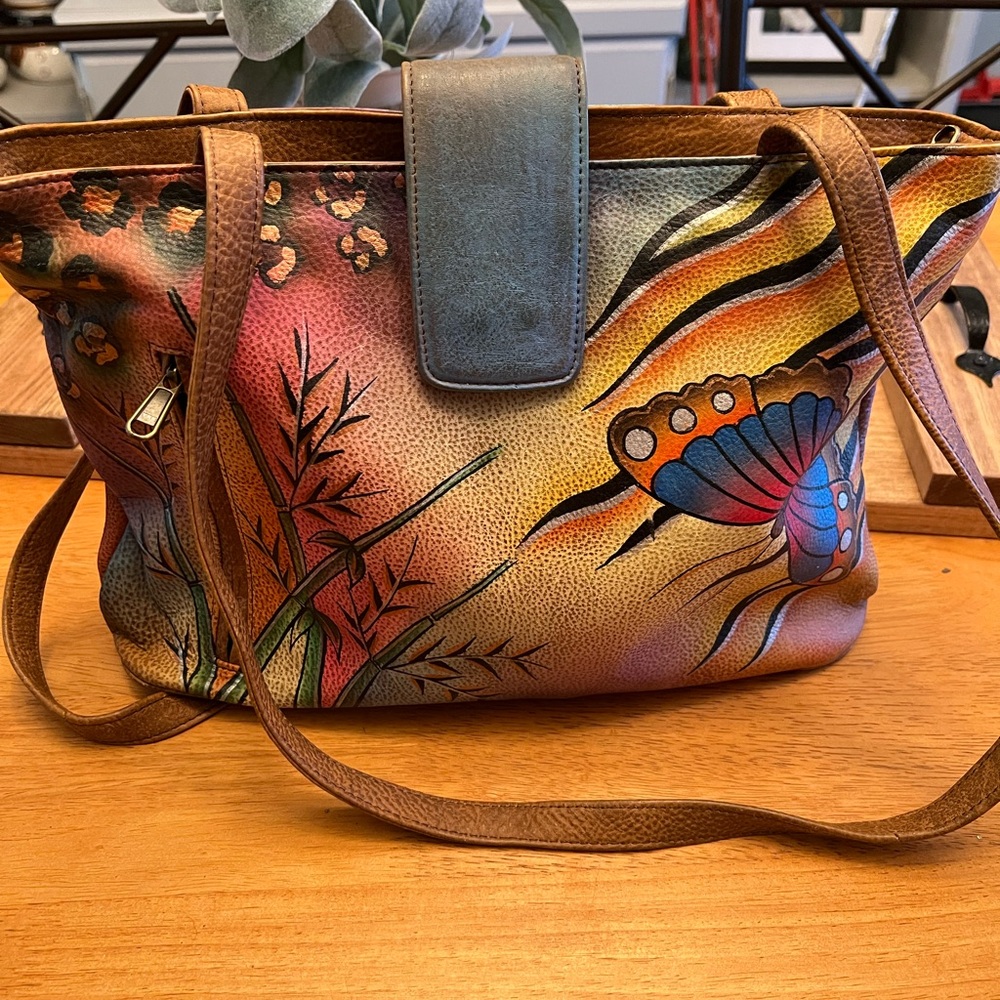 Anuschka hand painted leather purse